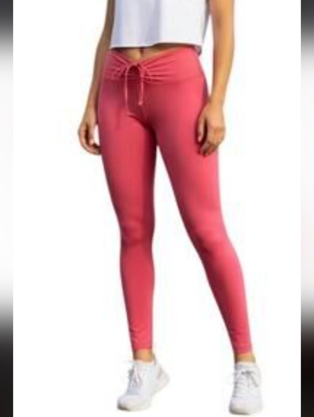 Pink Victoria Secret Women's High-Waist Drawstring Active Pants - Coral_XL
